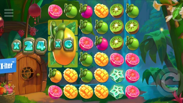 Hula Balua base game screenshot showing reels and features