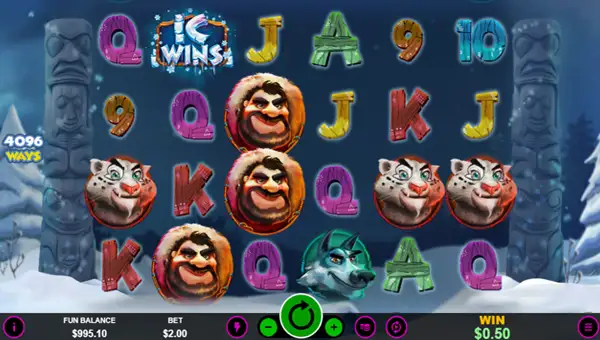 IC Wins base game screenshot showing reels and features