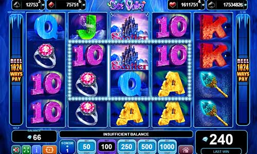 Ice Valley base game screenshot showing reels and features