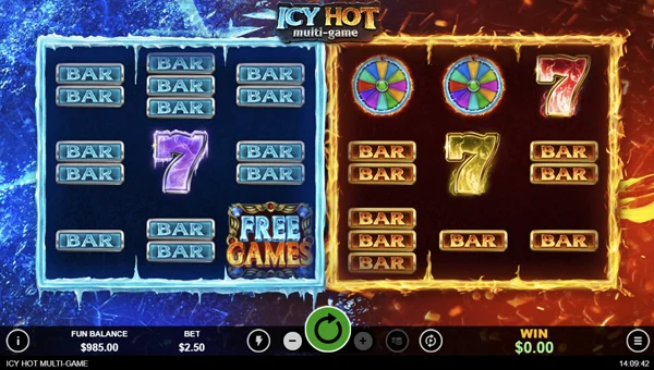 Icy Hot Multi Game base game screenshot showing reels and features