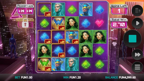 Screenshot of Immortal 5 slot demo showing reels and bonus game features