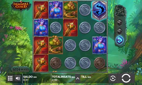 Immortal Guild base game screenshot showing reels and features