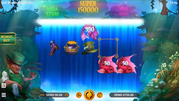 Irish Weekend base game screenshot showing reels and features