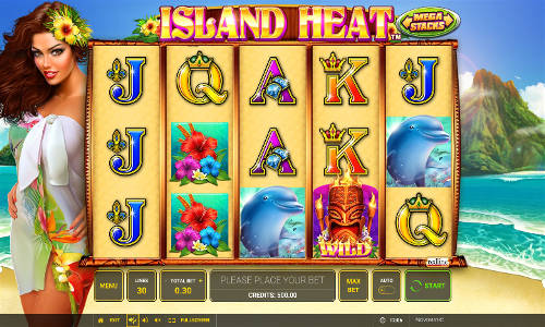 Island Heat base game screenshot showing reels and features