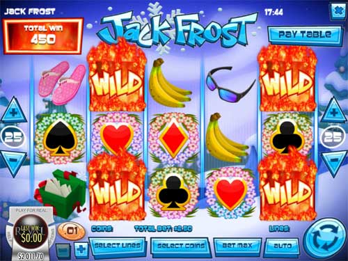 Jack Frost base game screenshot showing reels and features