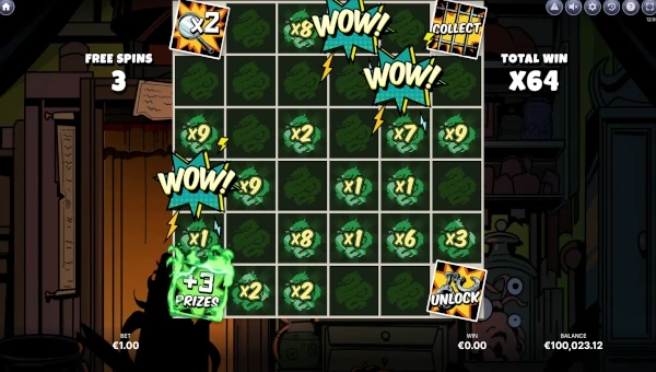 Screenshot of Jack Hammer 4 Chasing the Dragon slot demo showing reels and bonus game features
