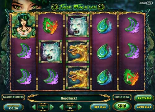 Jade Magician base game screenshot showing reels and features