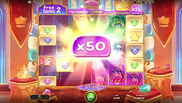 Jelly Belly Megaways base game screenshot showing reels and features
