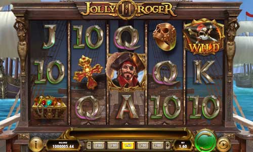 Jolly Roger 2 base game screenshot showing reels and features