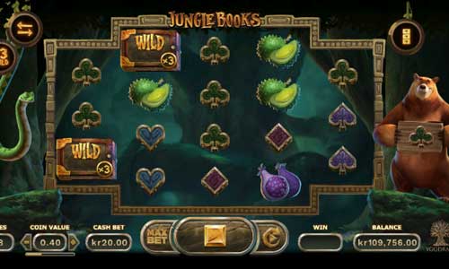 Jungle Books base game screenshot showing reels and features