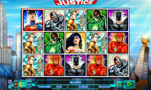 Justice League Slot Base Game Justice League base game screenshot showing reels and features