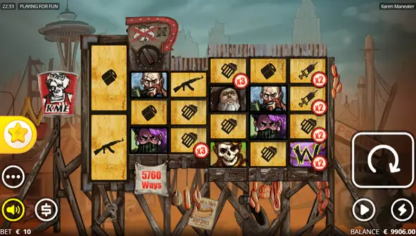 Karen Maneater base game screenshot showing reels and features