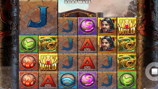 Katmandu Gold base game screenshot showing reels and features