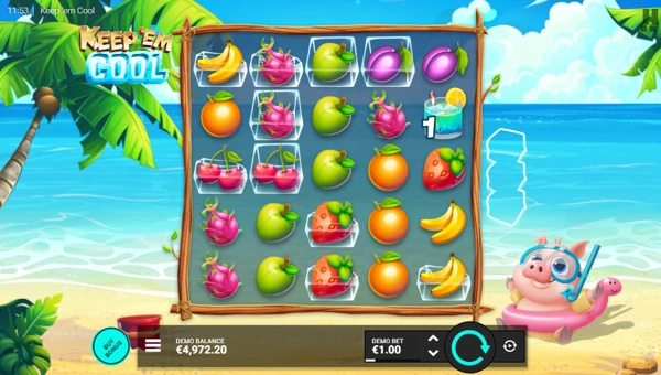 Keep Em Cool base game screenshot showing reels and features