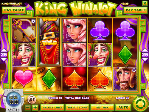King Winalot base game screenshot showing reels and features