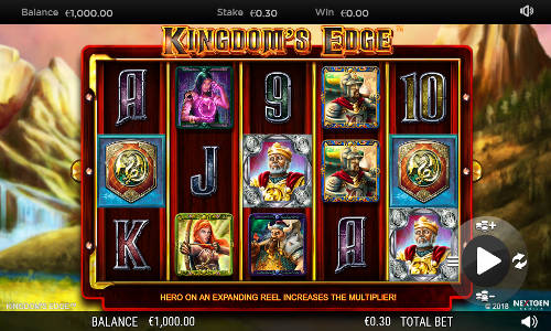Kingdoms Edge base game screenshot showing reels and features