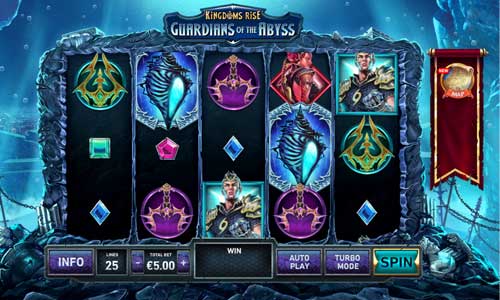 Kingdoms Rise Guardians of the Abyss base game screenshot showing reels and features