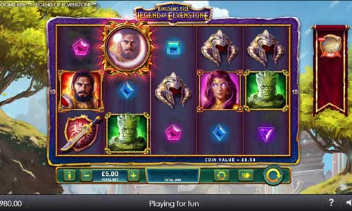 Kingdoms Rise Legend of Elvenstone base game screenshot showing reels and features