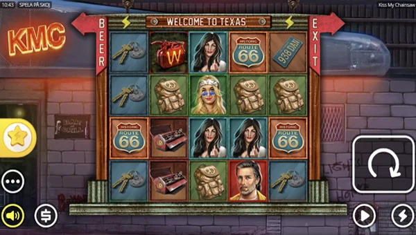 Kiss My Chainsaw base game screenshot showing reels and features