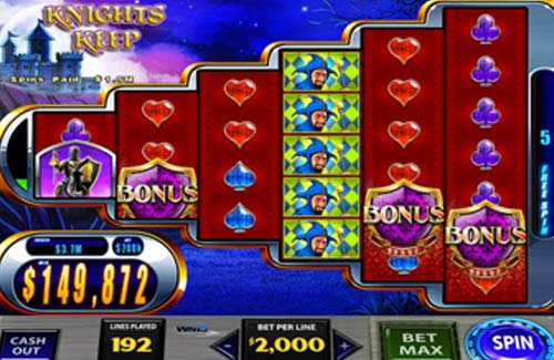 Knights Keep base game screenshot showing reels and features