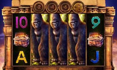Kongs Temple base game screenshot showing reels and features