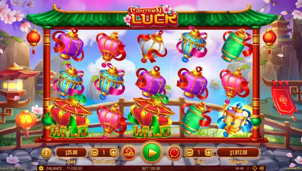 Lantern Luck base game screenshot showing reels and features