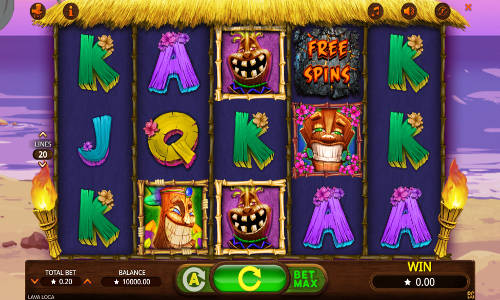 Lava Loca Slot Base Game Lava Loca base game screenshot showing reels and features