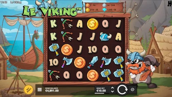 Le Viking base game screenshot showing reels and features