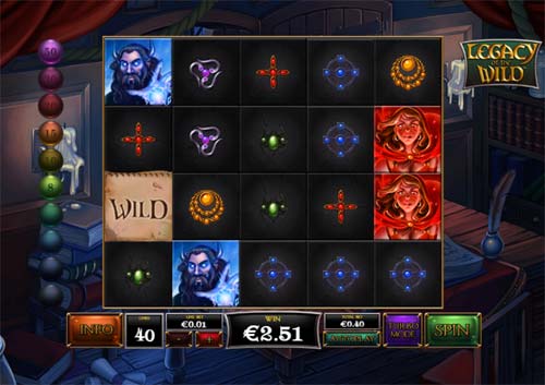 Legacy of the Wild base game screenshot showing reels and features