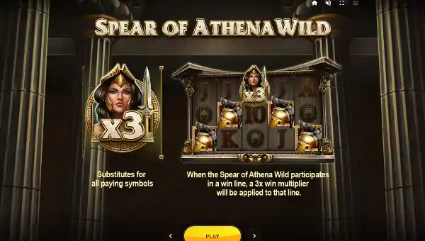 Legend of Athena base game screenshot showing reels and features