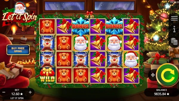 Let it Spin base game screenshot showing reels and features