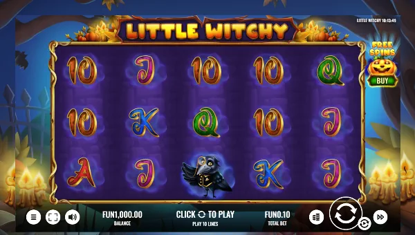 Little Witchy base game screenshot showing reels and features