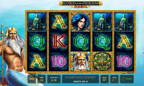 Lord of the Ocean Magic base game screenshot showing reels and features