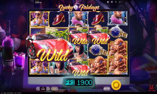 Lucky Fridays base game screenshot showing reels and features