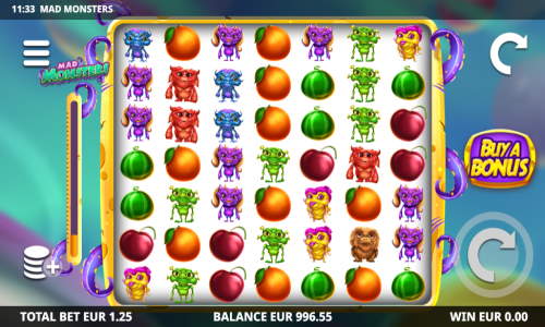 Mad Monsters base game screenshot showing reels and features