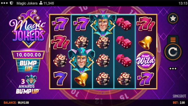 Magic Jokers base game screenshot showing reels and features