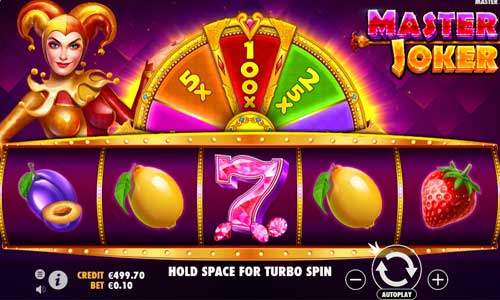 Master Joker base game screenshot showing reels and features