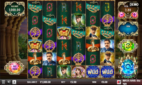 Mata Hari The Spy base game screenshot showing reels and features