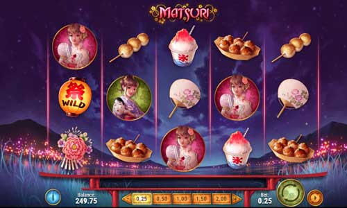 Matsuri base game screenshot showing reels and features
