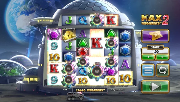 Max Megaways 2 base game screenshot showing reels and features