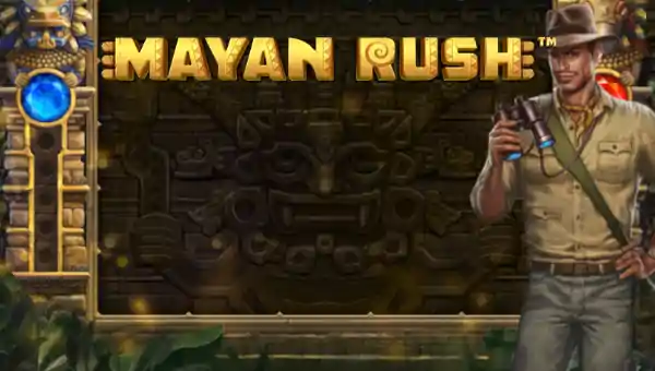 Mayan Rush base game screenshot showing reels and features
