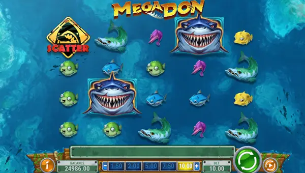 Mega Don base game screenshot showing reels and features