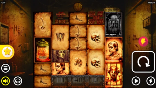 Mental 2 base game screenshot showing reels and features