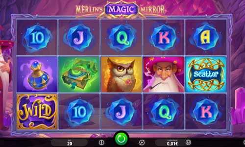 Merlins Magic Mirror base game screenshot showing reels and features