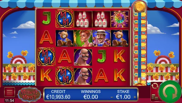 Midway Money base game screenshot showing reels and features