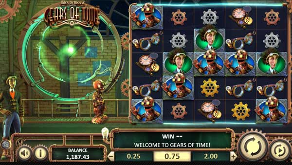 Miles Bellhouse and the Gears of Time base game screenshot showing reels and features