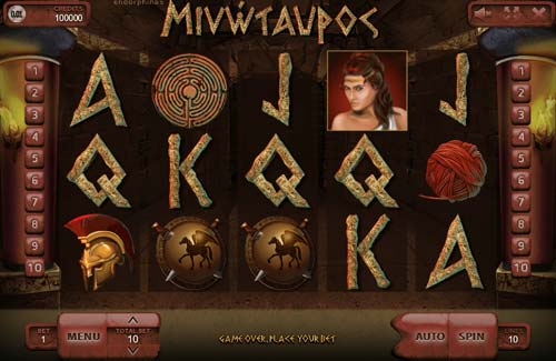 Minotaurus base game screenshot showing reels and features