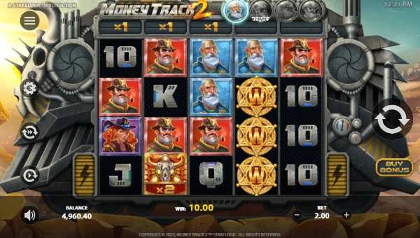Money Track 2 base game screenshot showing reels and features