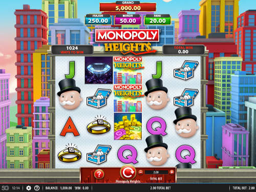 Monopoly Heights base game screenshot showing reels and features