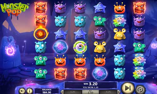 Monster Pop base game screenshot showing reels and features